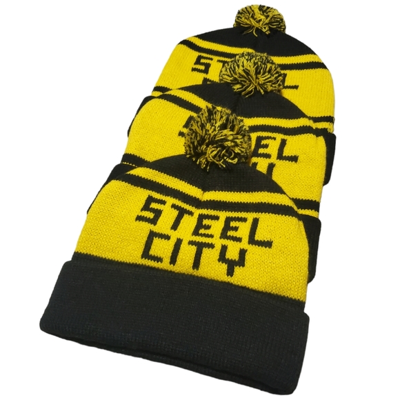 Old School Homage Pittsburgh Steel City Winter Hat - Picture 3 of 5